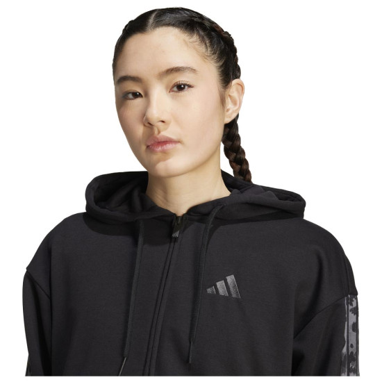 Adidas Γυναικεία ζακέτα Animal Print 3-Stripes French Terry Full-Zip Hoodie